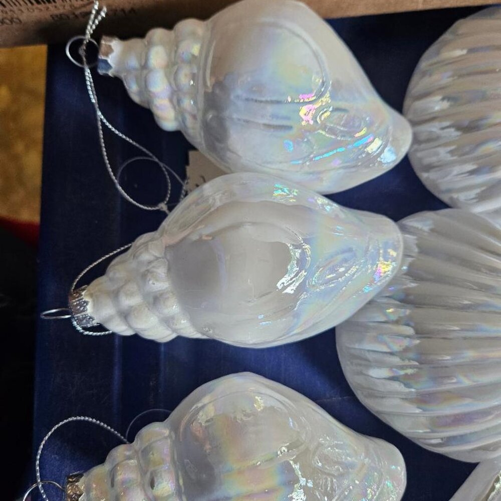 Shell shaped Glass Ornament